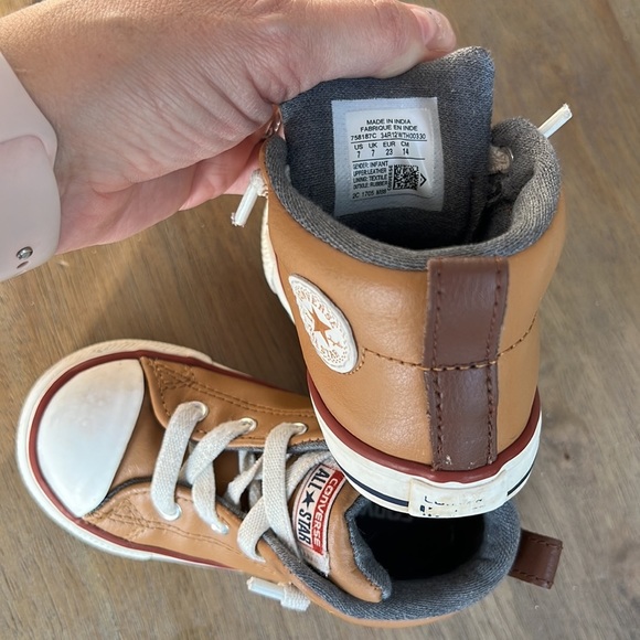 Tan Leather Chuck Taylor High Top Sneakers - Picture 7 of 8